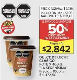 Carrefour La serenísima dulce de leche clásico pote oferta