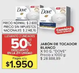 Carrefour Dove jabón de tocador blanco oferta