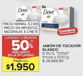 Carrefour Dove jabón de tocador blanco oferta