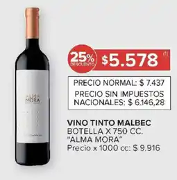 Carrefour Alma mora vino tinto malbec botella oferta