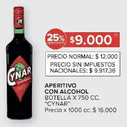 Carrefour Cynar aperitivo con alcohol botella oferta