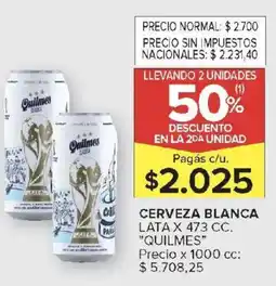 Carrefour Quilmes cerveza blanca lata oferta