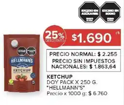 Carrefour Hellmann's ketchup doy pack oferta