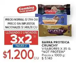 Carrefour Not protein barra proteica crunchy v/sabores oferta