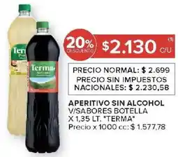 Carrefour Terma aperitivo sin alcohol v/sabores botella oferta