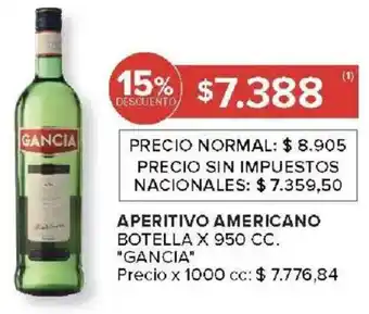 Carrefour Gancia aperitivo americano botella oferta