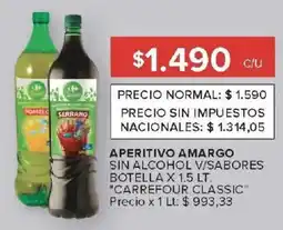 Carrefour Carrefour classic aperitivo amargo sin alcohol v/sabores botella oferta