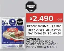Carrefour Carrefour classic ravioles v/sabores oferta