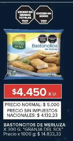 Carrefour Granja del sol bastoncitos de merluza oferta