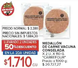 Carrefour Carrefour medallón de carne vacuna congelada oferta