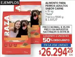 Carrefour Raza alimento para perros adultos sabor carne oferta