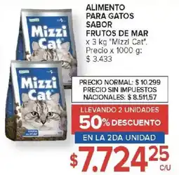 Carrefour Mizzi cat alimento para gatos sabor frutos de mar oferta