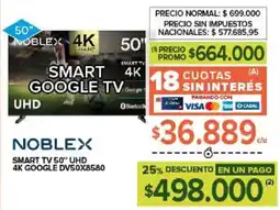 Carrefour Noblex smart tv 50" oferta