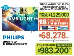 Carrefour Philips smart tv 65" oferta