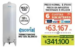 Carrefour Escorial termotanque MG blanco oferta