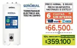 Carrefour Señorial termotanque electrico oferta