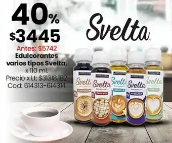 Svelta edulcorantes varios tipos