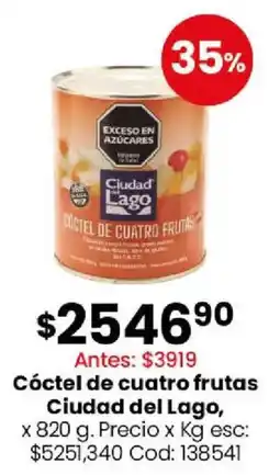 Coto Ciudad del lago cóctel de cuatro frutas oferta