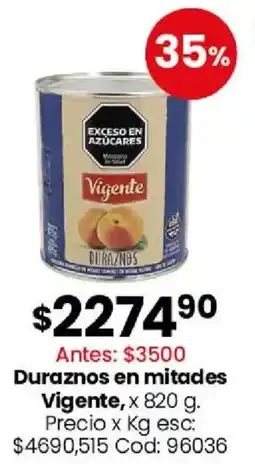 Coto Vigente duraznos en mitades oferta