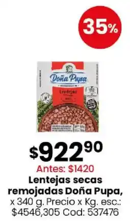 Coto Doña pupa lentejas secas remojadas oferta