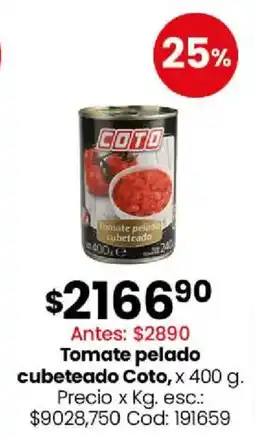 Coto Coto tomate pelado cubeteado oferta