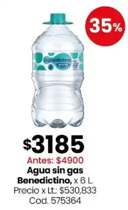 Coto Benedictino agua sin gas oferta