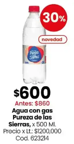 Coto Pureza de las sierras agua con gas oferta