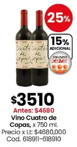 Coto Cuatro de copas vino oferta