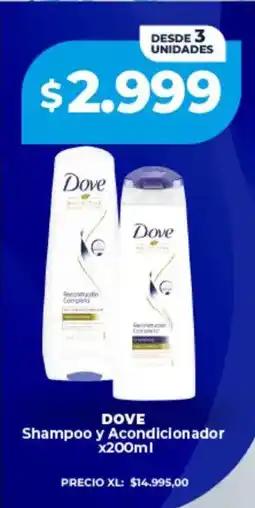 Supermayorista Vital Dove shampoo y acondicionador oferta