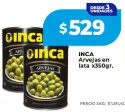 Supermayorista Vital Inca arvejas en lata oferta