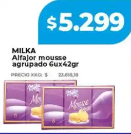 Supermayorista Vital Milka alfajor mousse agrupado oferta