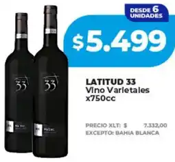 Supermayorista Vital Latitud 33 vino varietales oferta