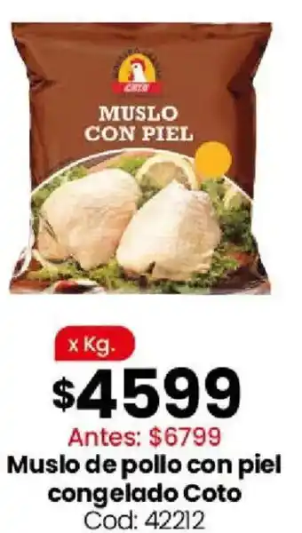 Coto Coto muslo de pollo con piel congelado oferta
