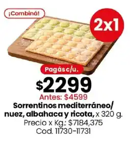 Coto Sorrentinos mediterráneo/ nuez, albahaca y ricota oferta