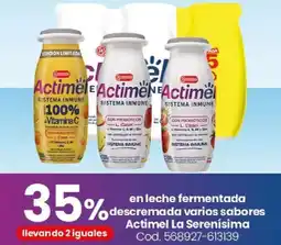 Coto La serenísima en leche fermentada descremada varios sabores actimel oferta