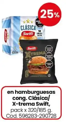 Coto Swift en hamburguesas cong. clásica/ x-trema oferta
