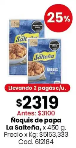 Coto La salteña ñoquis de papa oferta