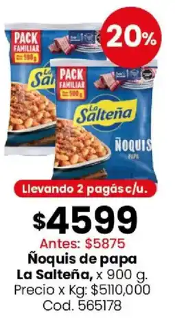 Coto La salteña ñoquis de papa oferta