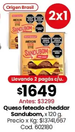 Coto Sandubom queso feteado cheddar oferta