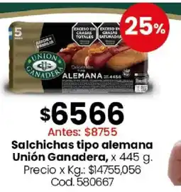 Coto Unión Ganadera Salchichas tipo alemana oferta