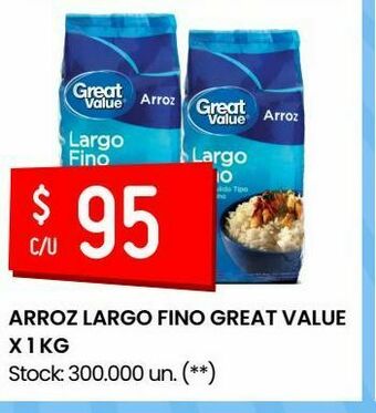 Changomas Arroz largo fino great value x 1 kg oferta