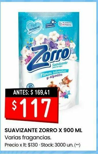 Changomas Suavizante zorro x 900 ml oferta
