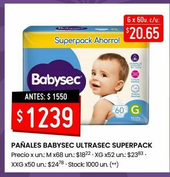 Changomas Pañales babysec ultrasec superpack oferta