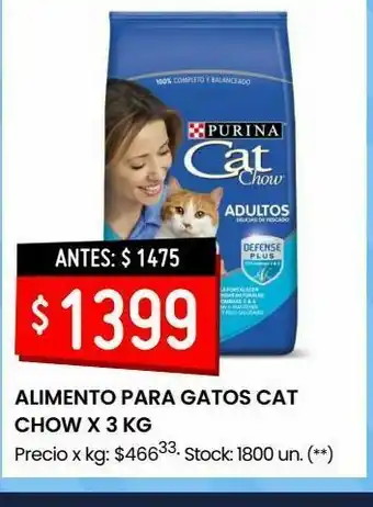 Changomas Alimento para gatos cat chow x 3 kg oferta
