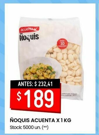 Walmart Ñoquis acuenta x 1 kg oferta