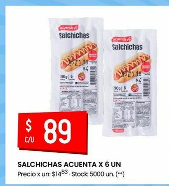 Walmart Salchichas acuenta x 6 un oferta