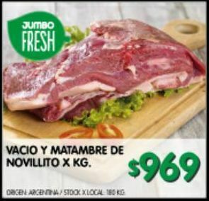 Jumbo Vacio y matambre de novillito x kg oferta