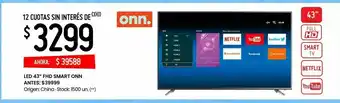 Led 43” fhd smart onn