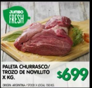 Jumbo Paleta churrasco / trozo de novillito x kg oferta