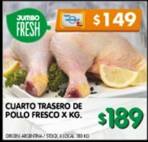 Jumbo Cuarto trasero de pollo kg oferta